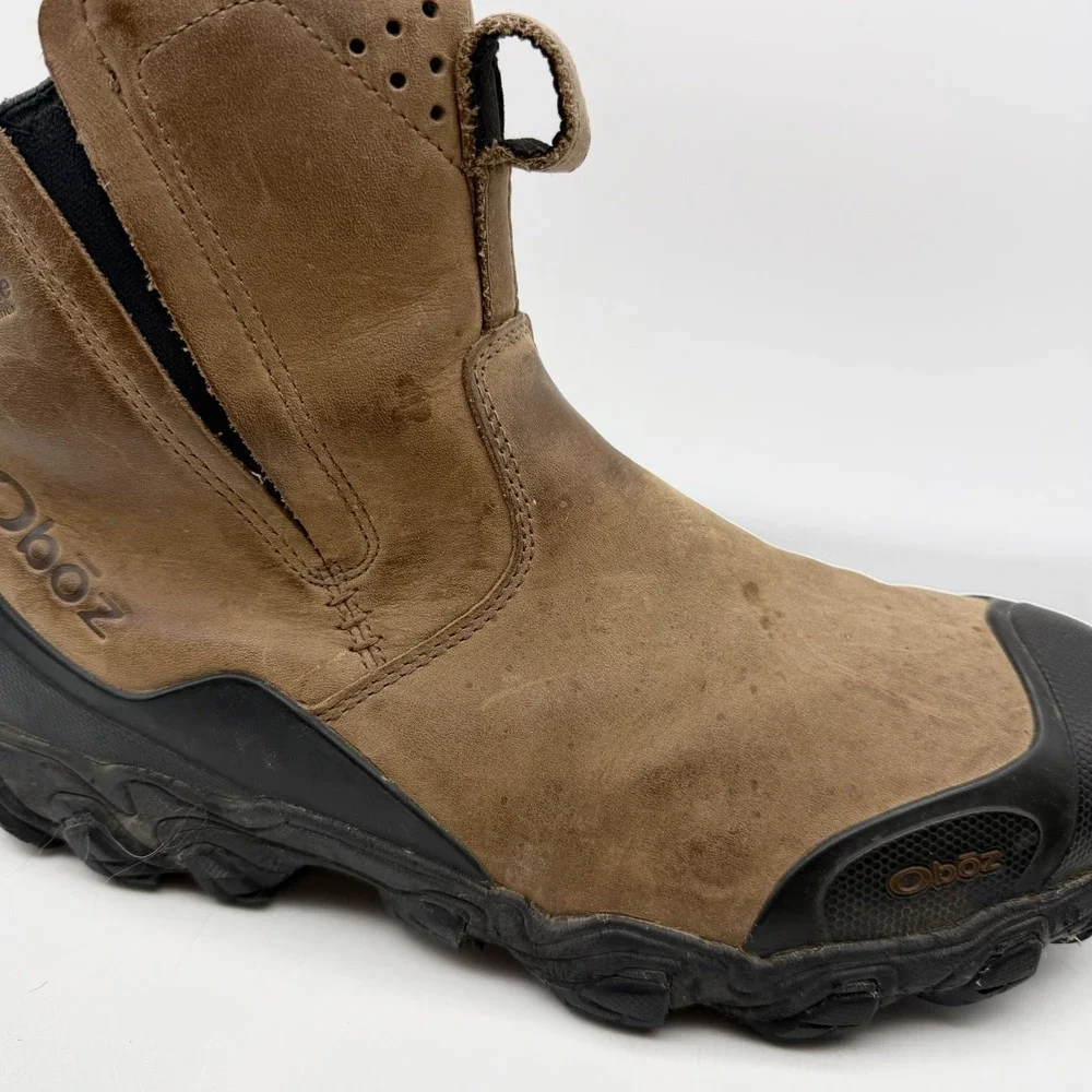 Oboz Men's Waterproof Insulated Slip-On Leather Chelsea Boots Brown/Black 9